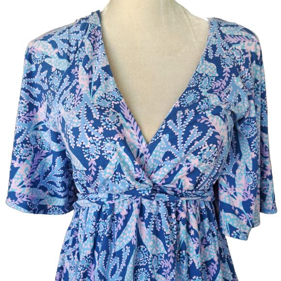 LILLY PULITZER Minka Skirted Romper Mini Dress Small Barton Blue Star Gazing - Picture 3 of 9